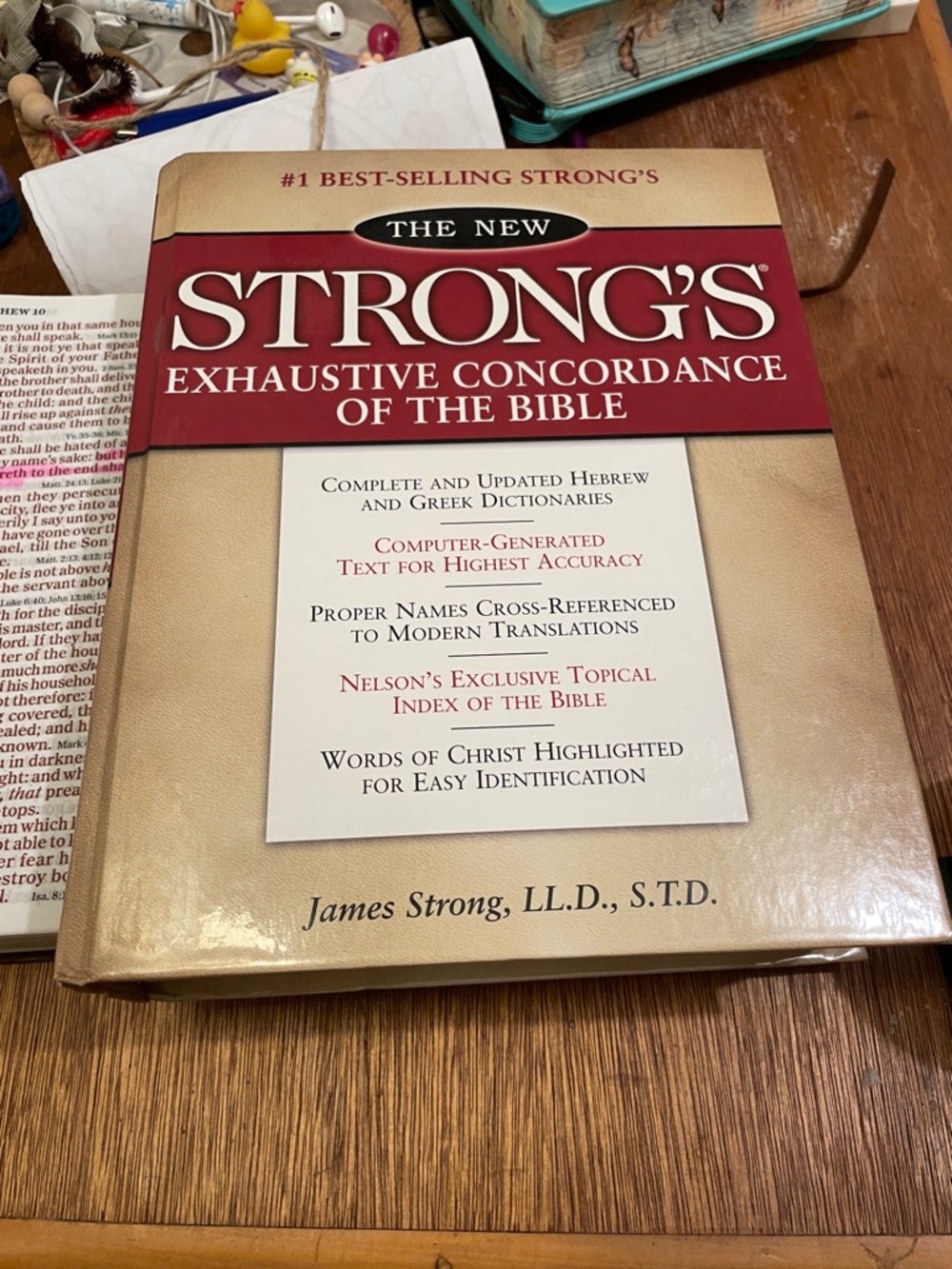 Exhaustive Concordance of the Bible - Beige and Red Cover